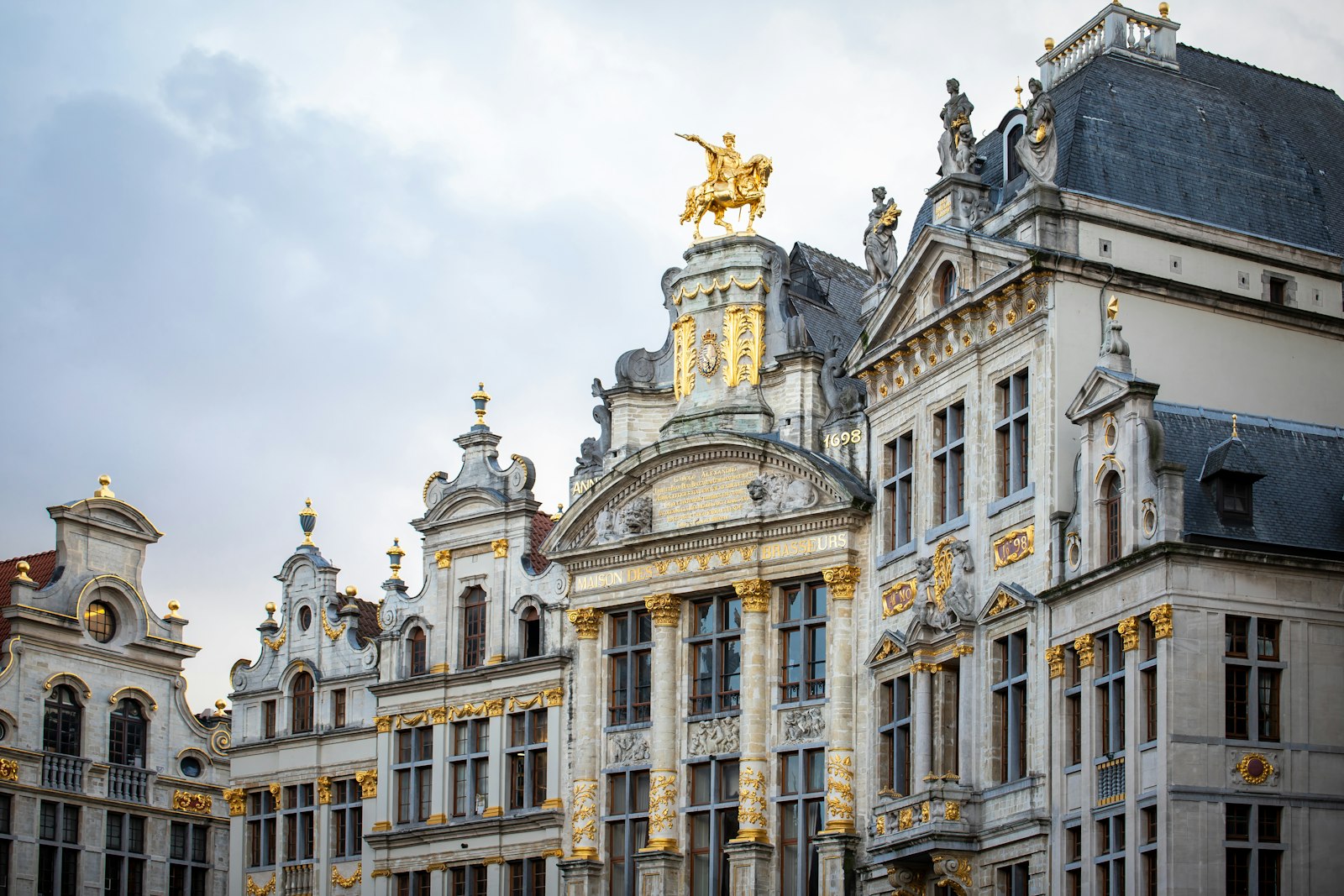 Historic white buildings in central Brussels