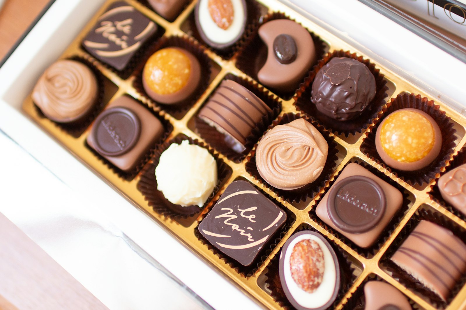 Box of assorted Belgian chocolates to share as a couple
