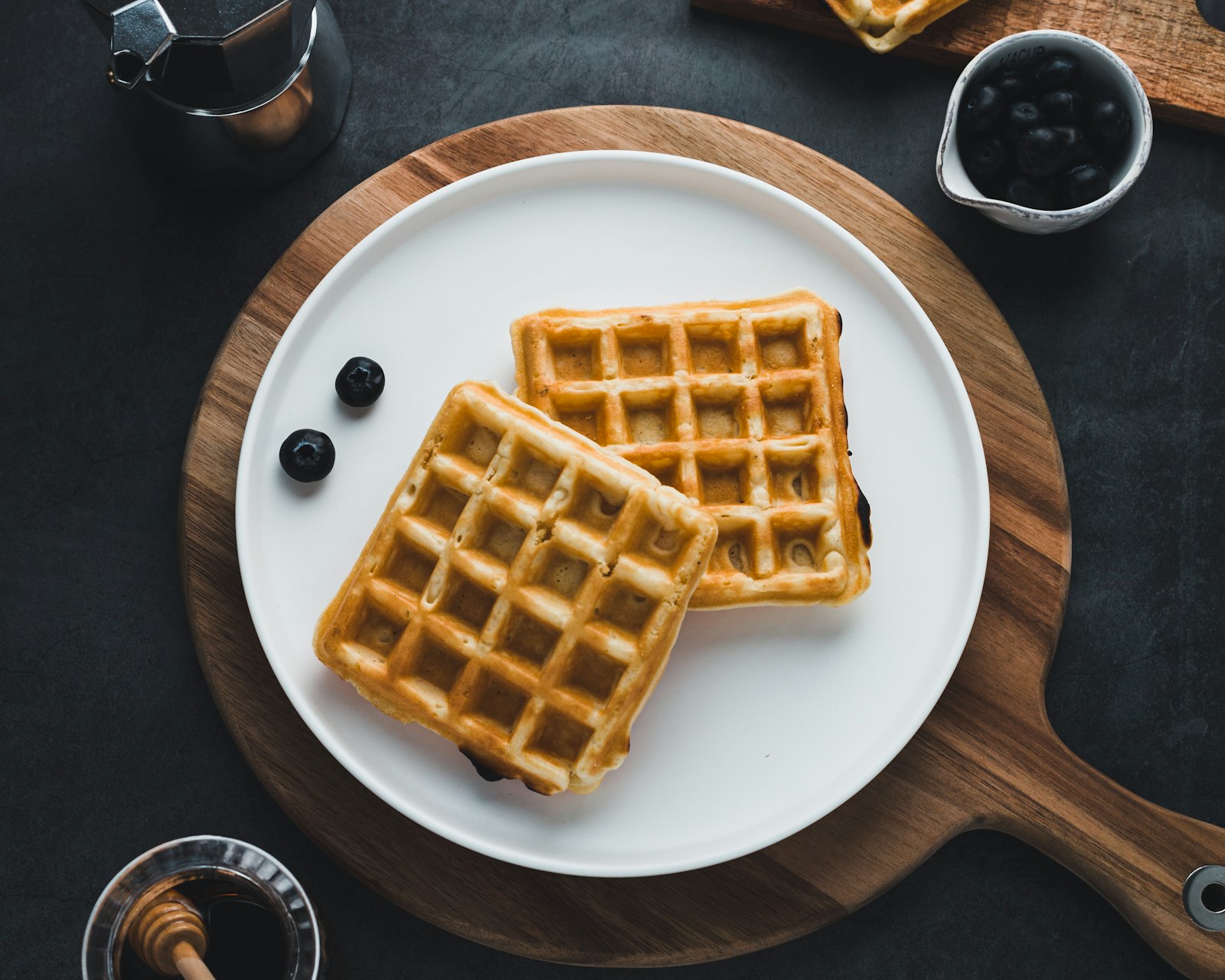 Plate of Belgian waffles in Brussels